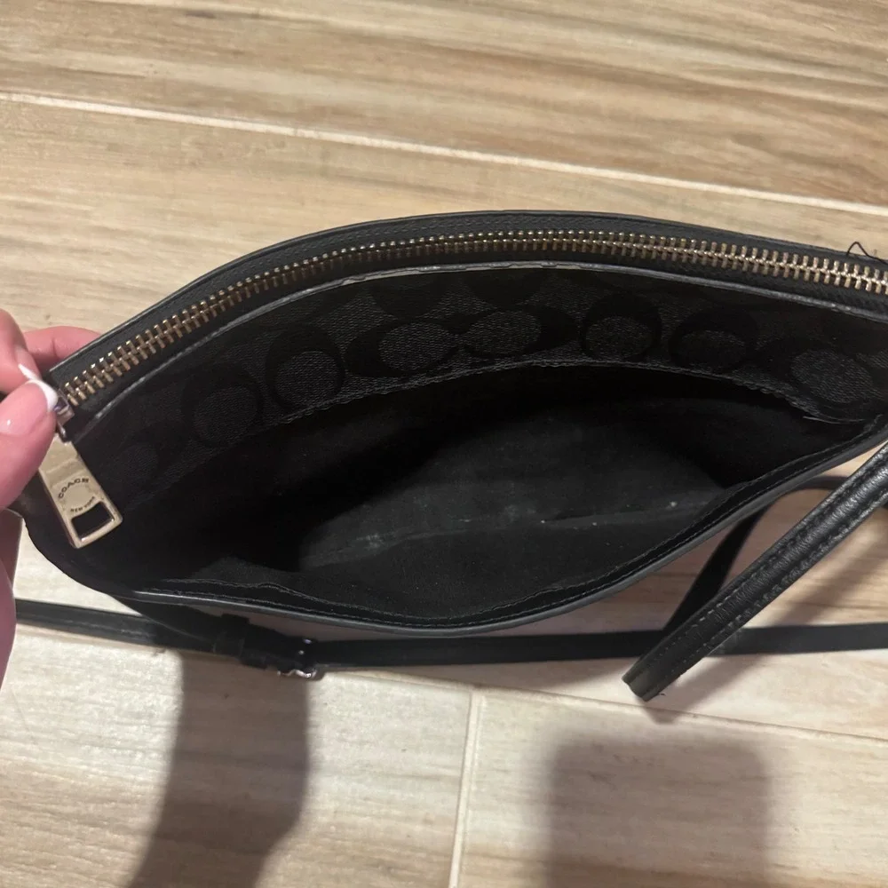Coach North South Swingpack Signature‎ Canvas Crossbody Bag Black Charcoal 52521